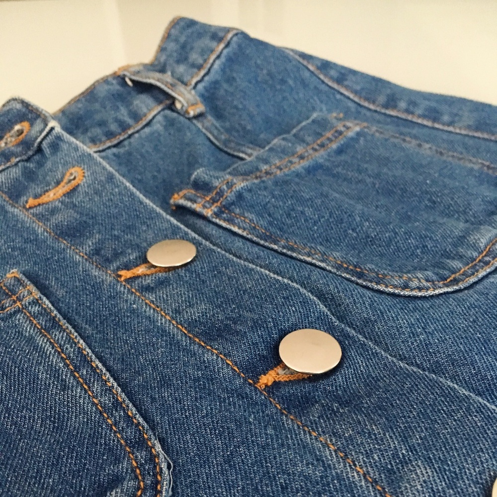 High Waisted Jean Button Down Skirt
